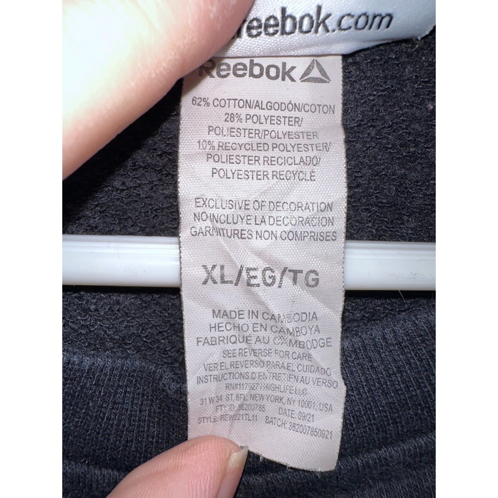 Reebok Womens Black White Vintage Crewneck Sweatshirt XL Long‎ Sleeved Sweater - Picture 5 of 5